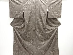 未使用品　仕立て上がり　花模様織り出し本場泥大島紬着物(5マルキ)